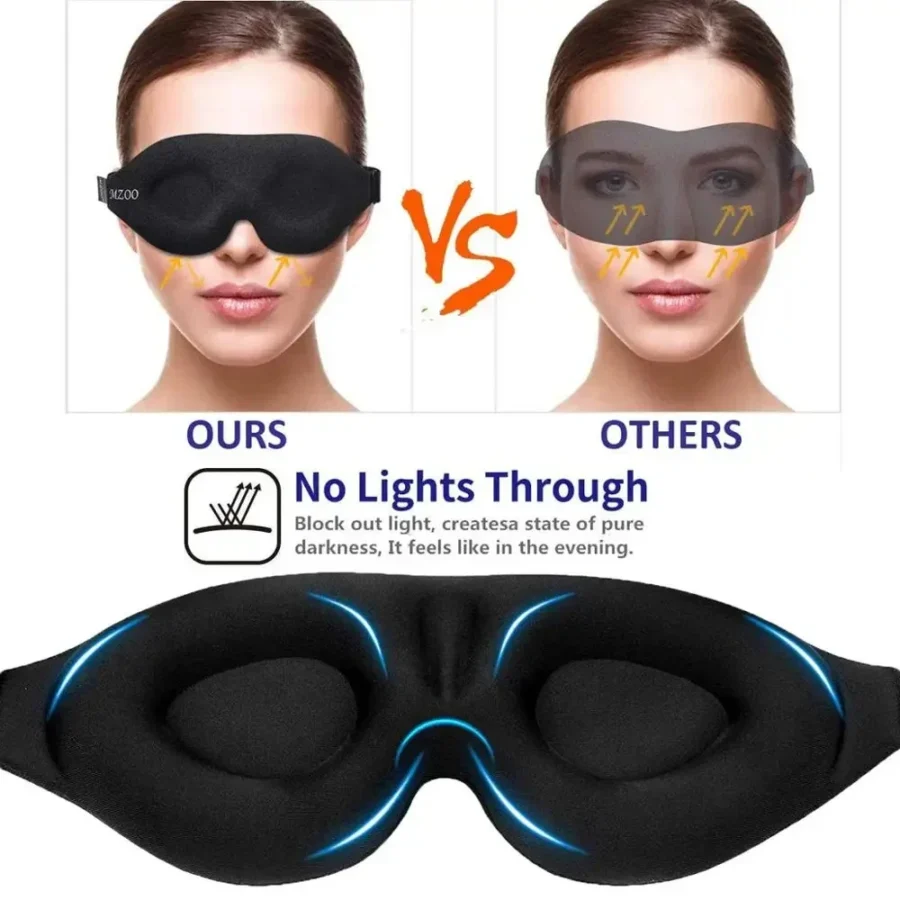 Eye Mask for Sleeping 3D Contoured Cup Blindfold Concave Molded Night Sleep Mask Block Out Light with Women Men - Image 6