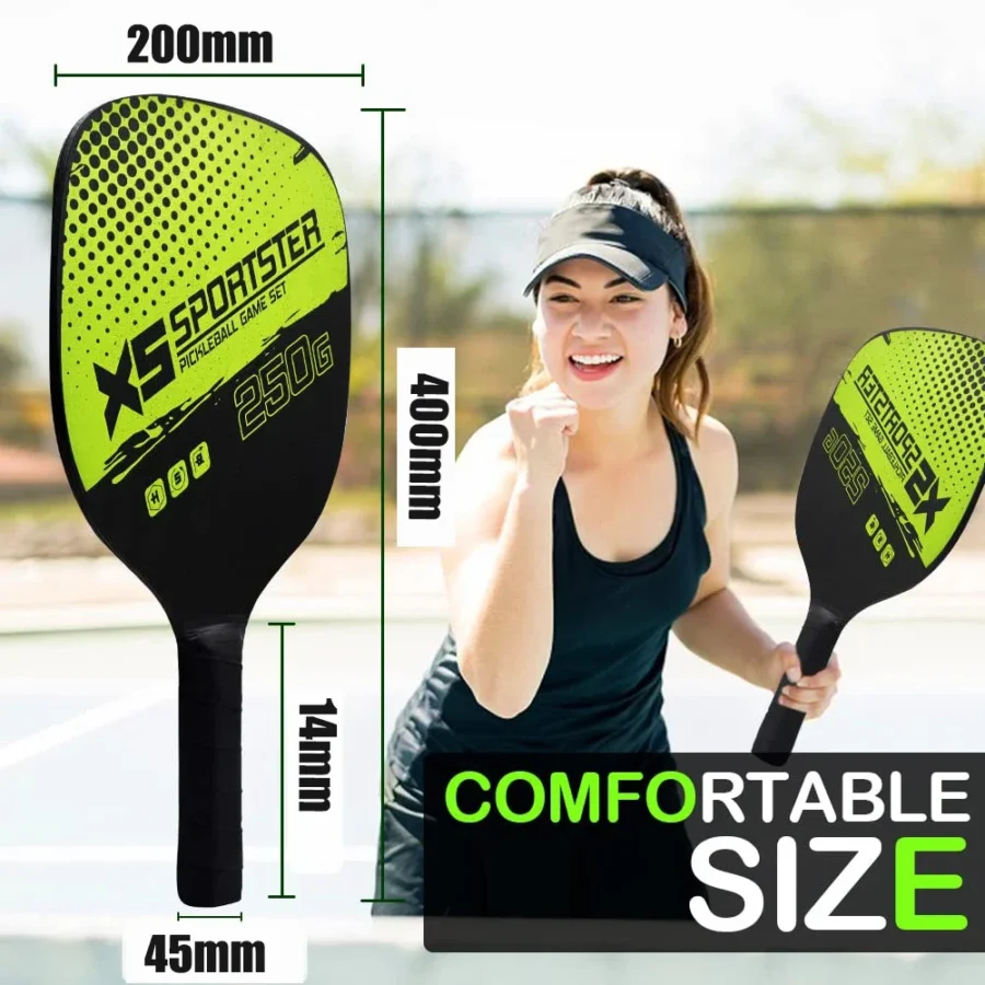 Pickleball Paddles Lightweight Pickleball Set with Portable Carry Bag 4 Balls Portable for Indoor Outdoor Exercise - Image 3