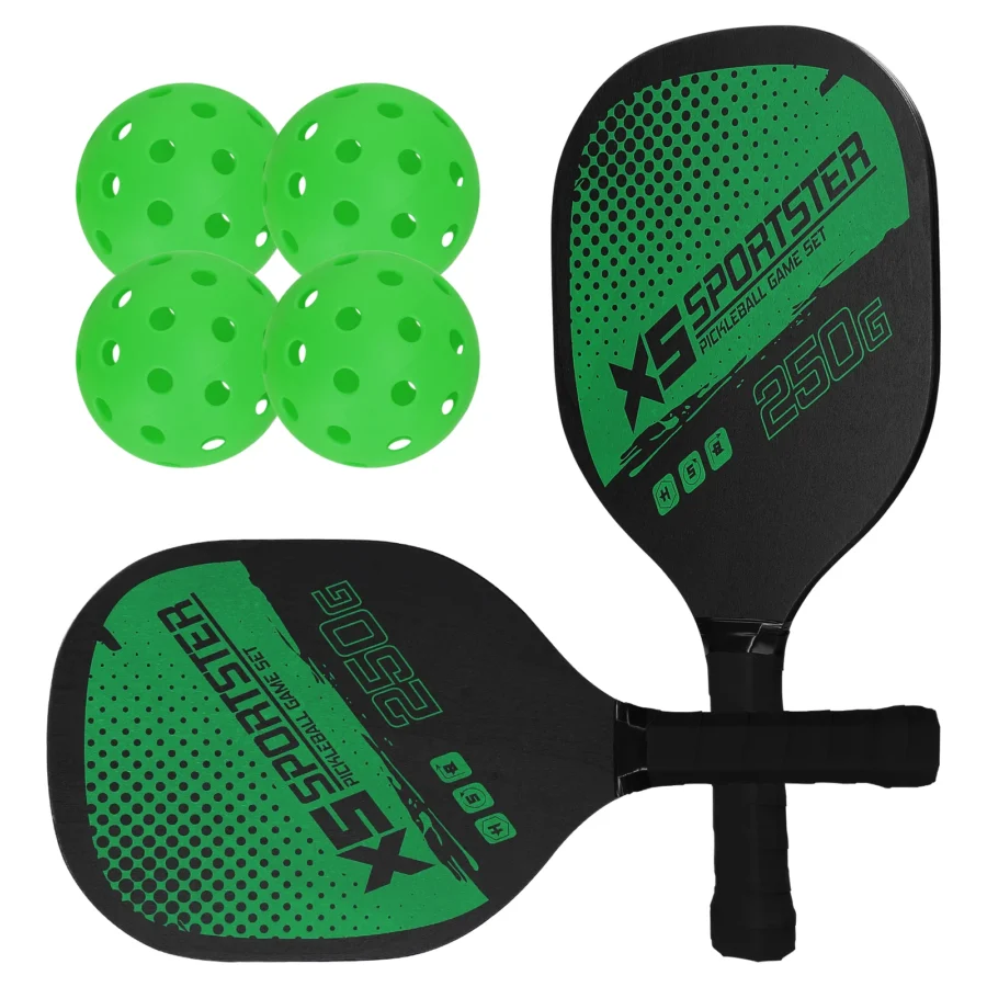 Pickleball Rackets Set Pickleball Paddle Set of 2 Rackets & 4 Pickleballs Balls Pickle-Ball Racquet with Balls Sports Accessory - Image 2