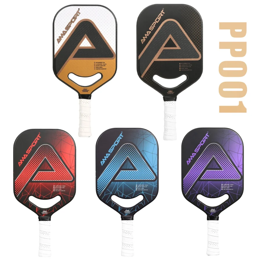 AMASPORT Pickleball Paddle with Maximum Spin USAPA Approved 3K Carbon Pickleball Paddles 20mm Thick Core Pickle ball Racket