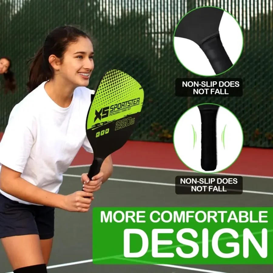 Pickleball Paddles Lightweight Pickleball Set with Portable Carry Bag 4 Balls Portable for Indoor Outdoor Exercise - Image 2