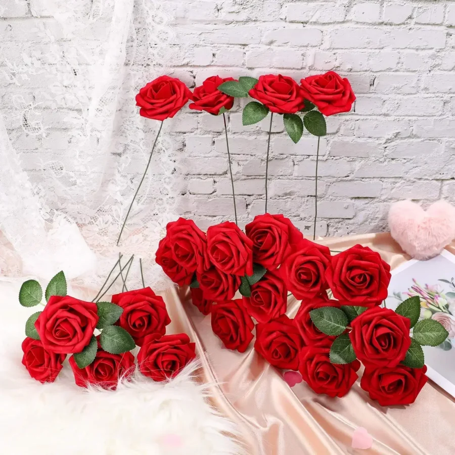 Rose Artificial Flowers 15/25/100pcs Foam Fake Roses Wedding Bouquets Centerpieces Mothers Day Valentines Gifts Party Decoration - Image 5