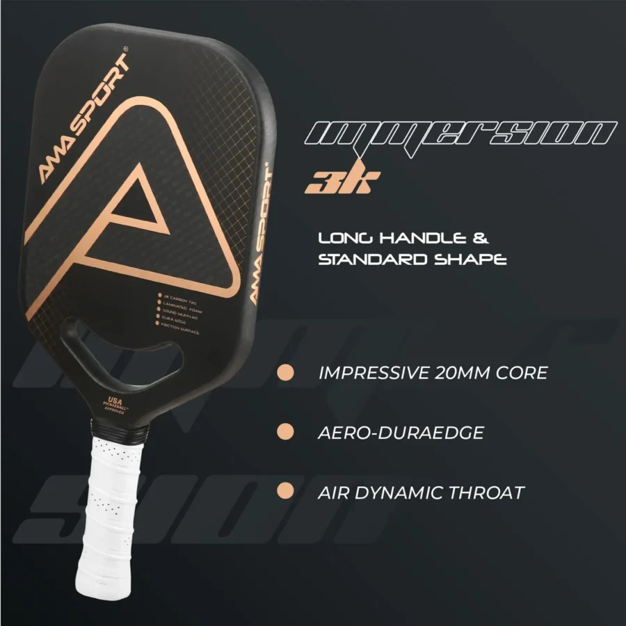 AMASPORT Pickleball Paddle with Maximum Spin USAPA Approved 3K Carbon Pickleball Paddles 20mm Thick Core Pickle ball Racket - Image 3