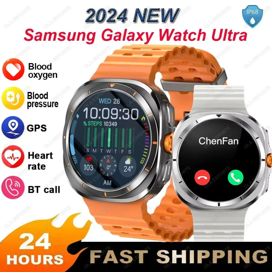 For Samsung Galaxy Watch 7 Ultra New GPS Track Smart Watch Men 1.52'' Touch Screen Clock HD BT Talk NFC Sport Smartwatches Women