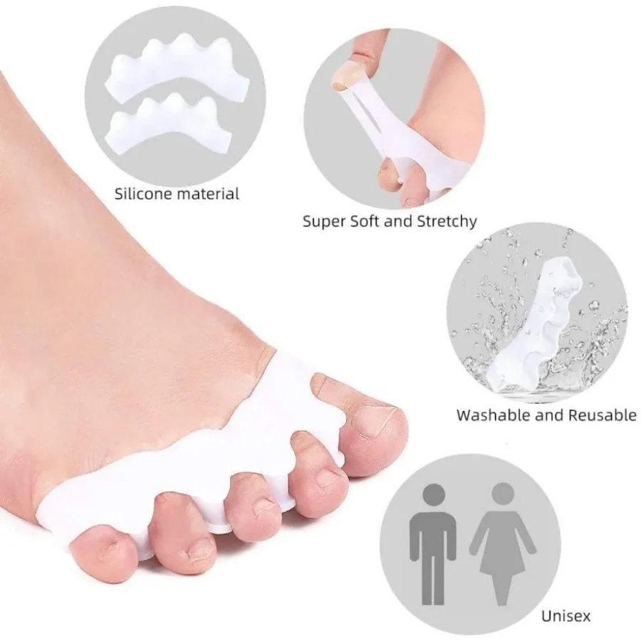 Five-finger Corrector for Bunions Restore Toe Stretcher for Therapeutic Relief From Plantar Fasciitis Soft Gel Toe Spacers - Image 4