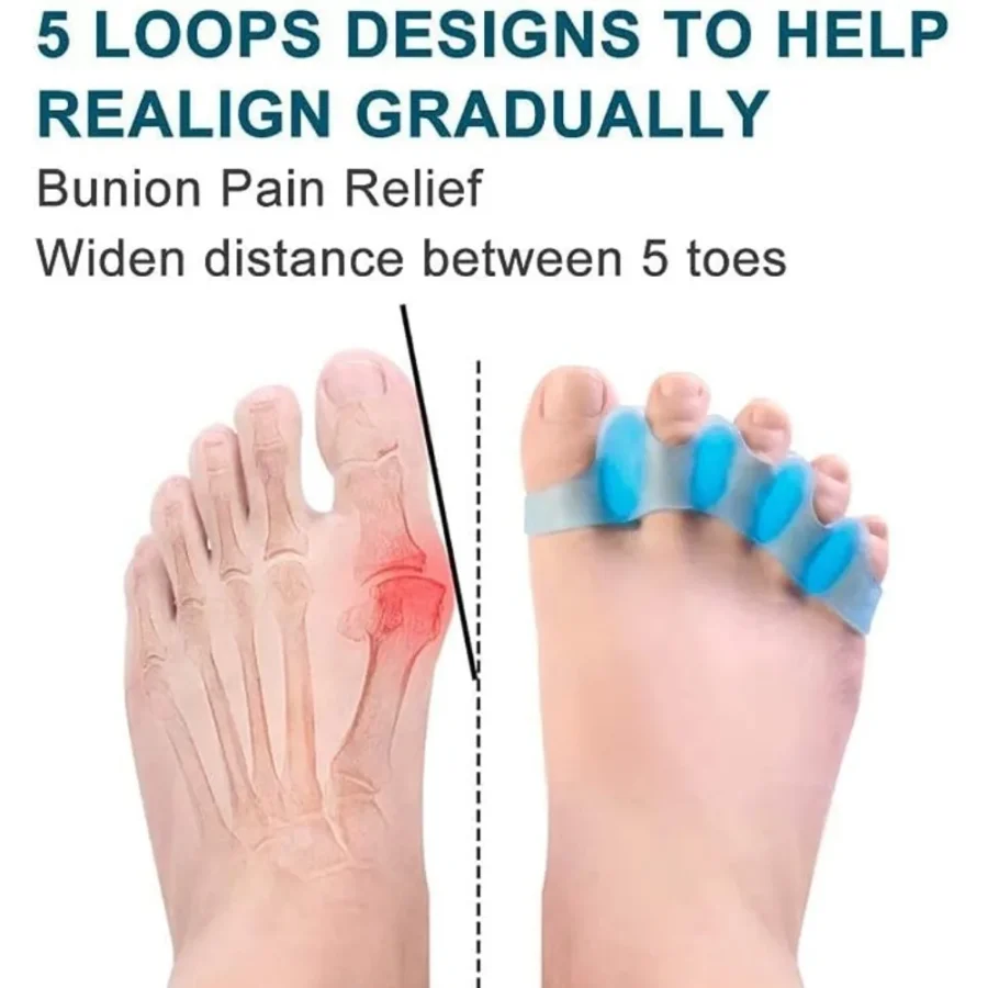 Five-finger Corrector for Bunions Restore Toe Stretcher for Therapeutic Relief From Plantar Fasciitis Soft Gel Toe Spacers - Image 3