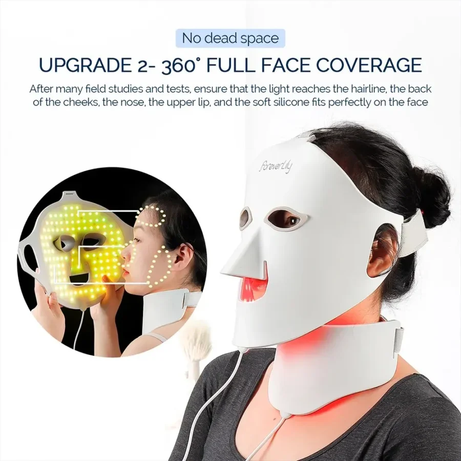 Foreverlily Face Neck Silicone LED Mask 7 Colors LED Light Photon Therapy 3D Flexible Facial Beauty Mask Skin Brighten Skin Care - Image 3